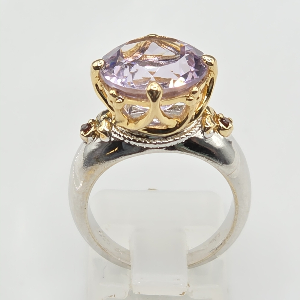 Victoria Wieck  Rose De France Amethyst And Garnet Ring - Picture 4 of 13